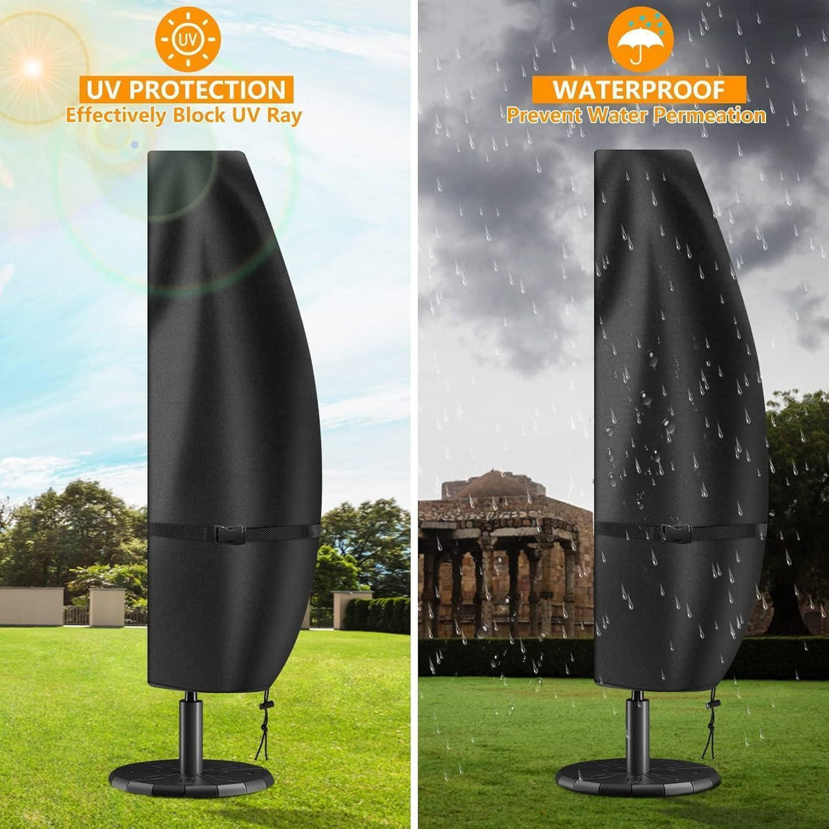 Sonnenschirm Schutzhülle 400cm Ø, Wasserdicht & UV-Schutz