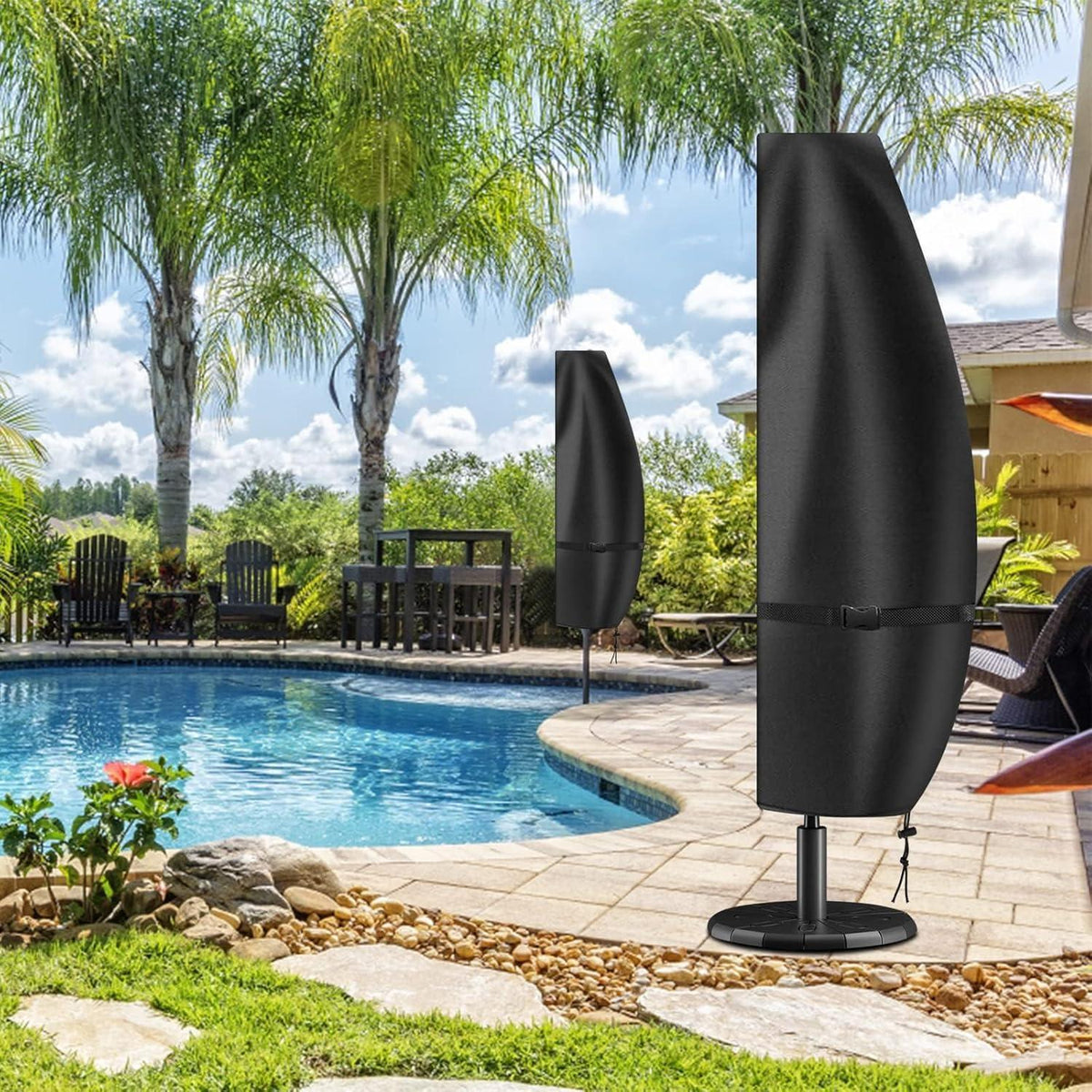 Sonnenschirm Schutzhülle 400cm Ø, Wasserdicht & UV-Schutz