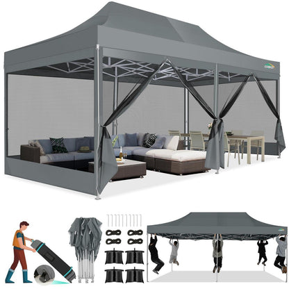 Faltpavillon 3x6m mit Moskitonetz & UV-Schutz