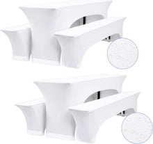 Elastische Biertischhussen 3er-Set Weiß 220x50x70 cm