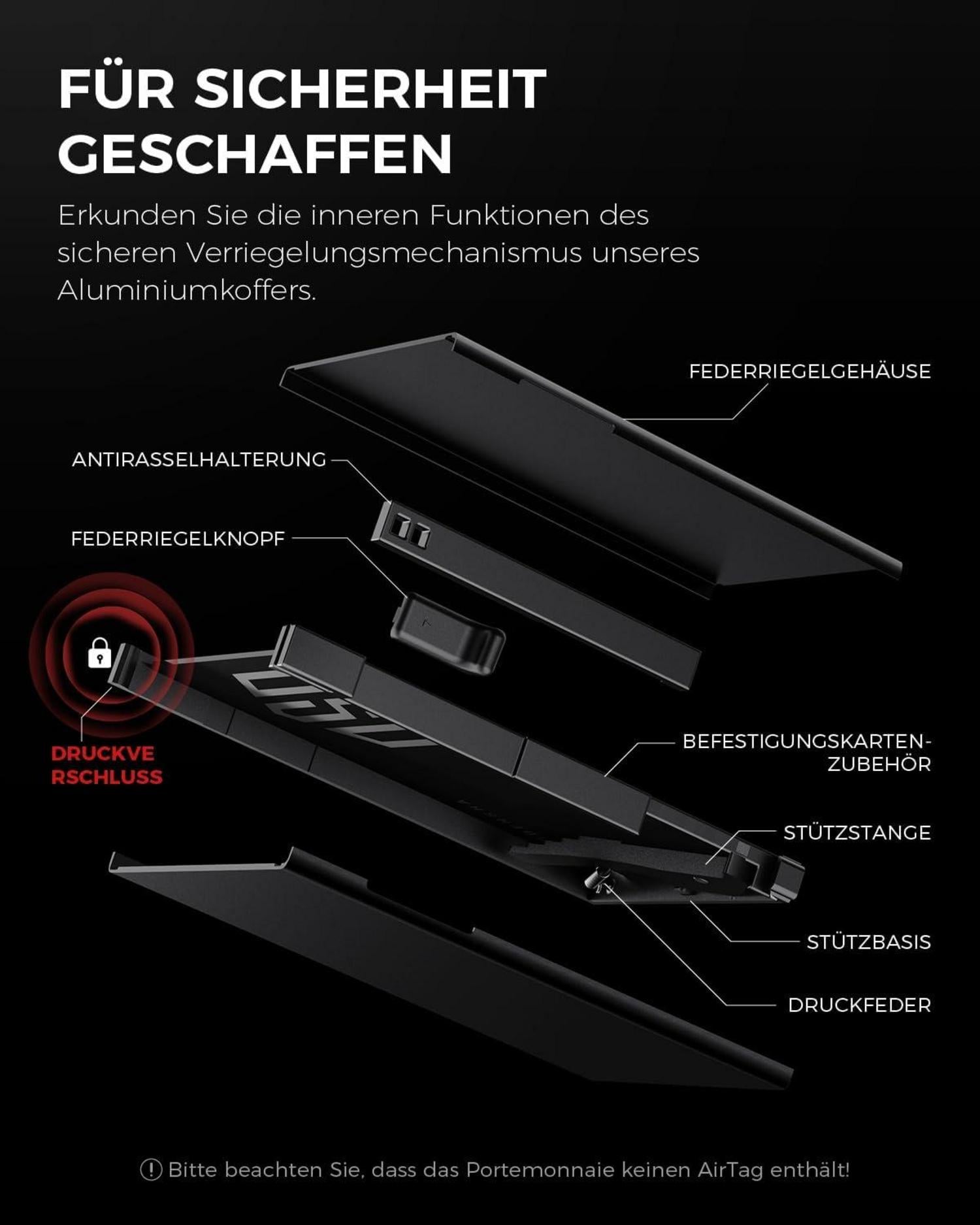 Slim Wallet RFID Schutz Italienisches Leder Münzfach Airtag