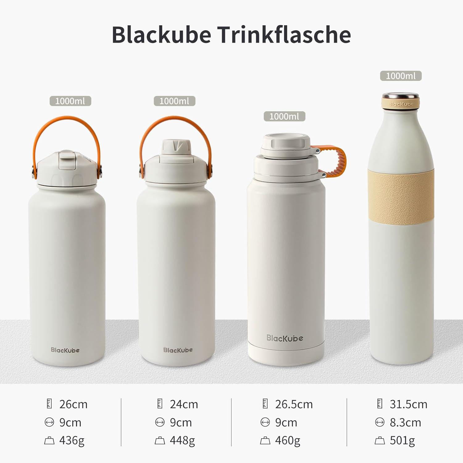 Isolierte Edelstahl Trinkflasche BPA-frei Auslaufsicher 1L 500ml