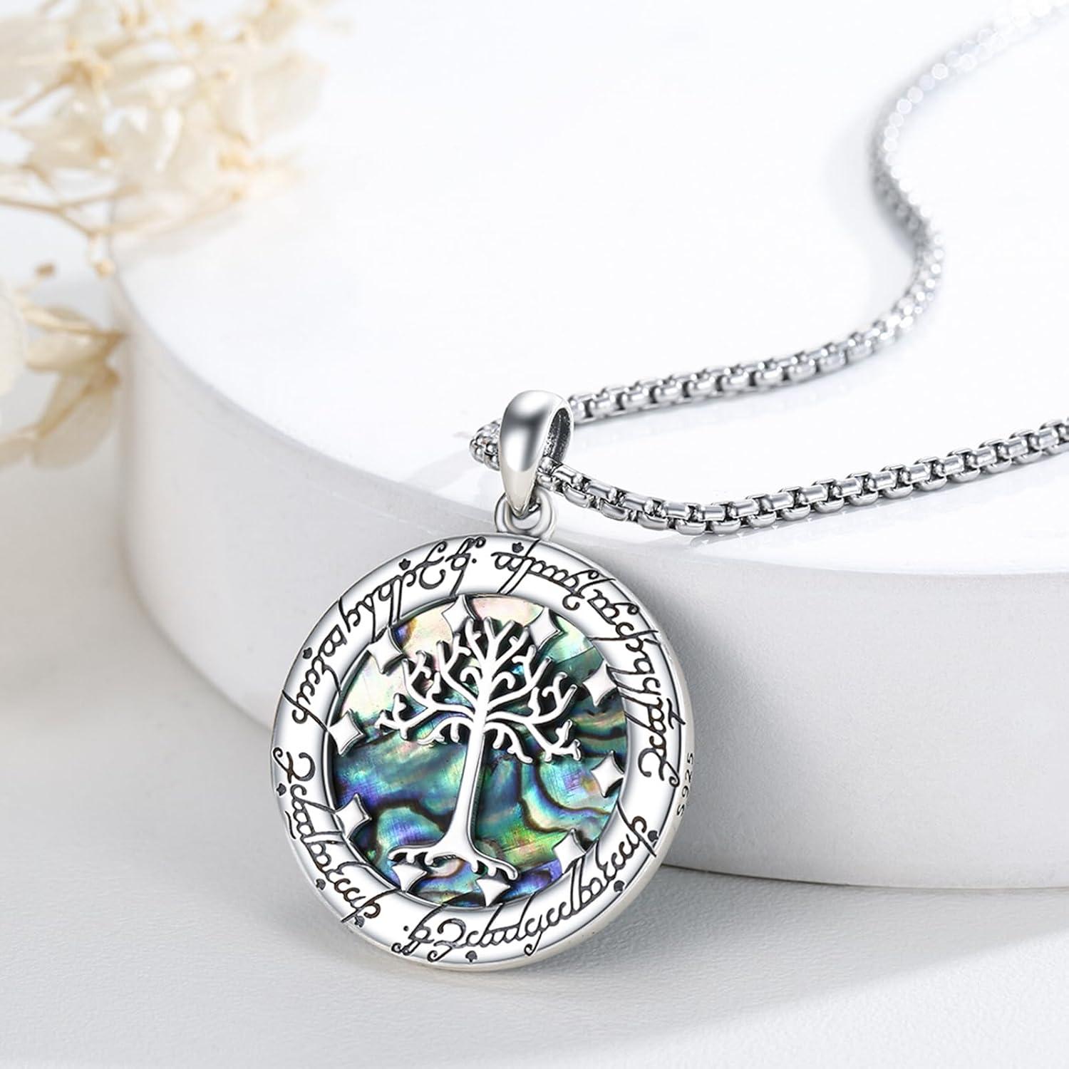 TRISHULA Abalone Baum der Gondor Halskette 925 Silber