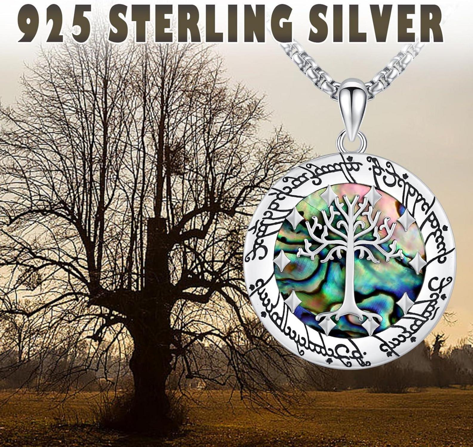 Abalone Baum der Gondor Halskette 925 Sterling Silber TRISHULA