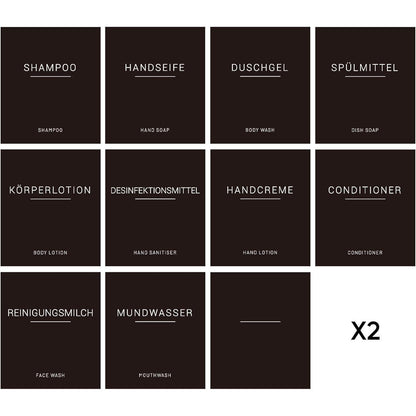 3x Seifenspender 500ml mit Etiketten – Bernstein Schwarz