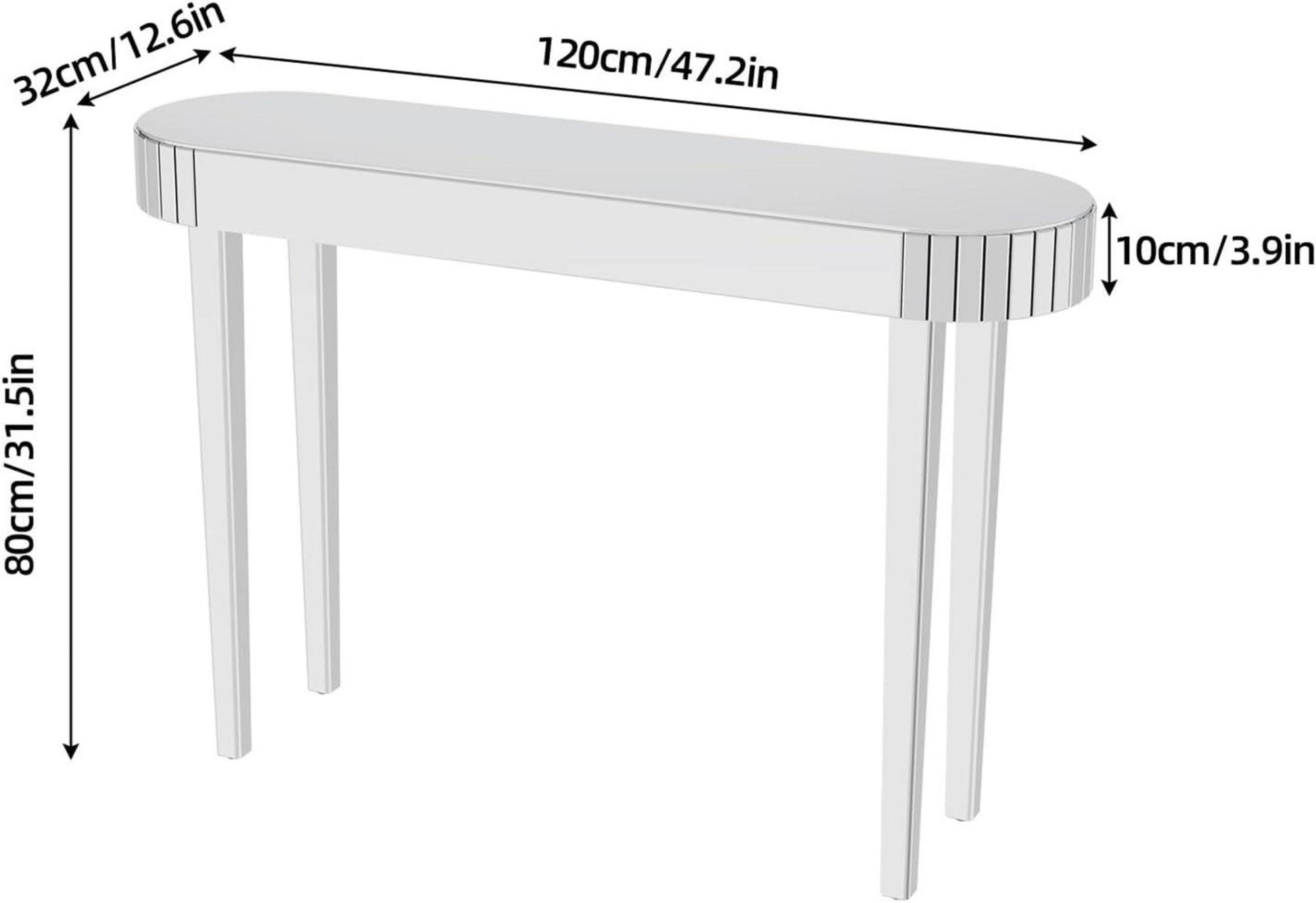 Konsolentisch Silber Spiegelglas Modern Glastisch