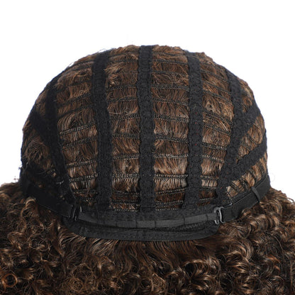 Lockige Blond Perücke mit Pony – Afro Perücke für Kostüme
