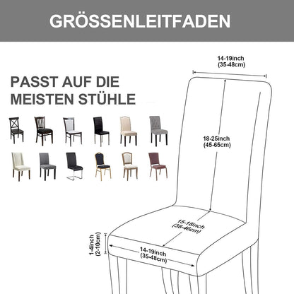 Stretch Stuhlhussen Set Grau Marmor – 6 Stück