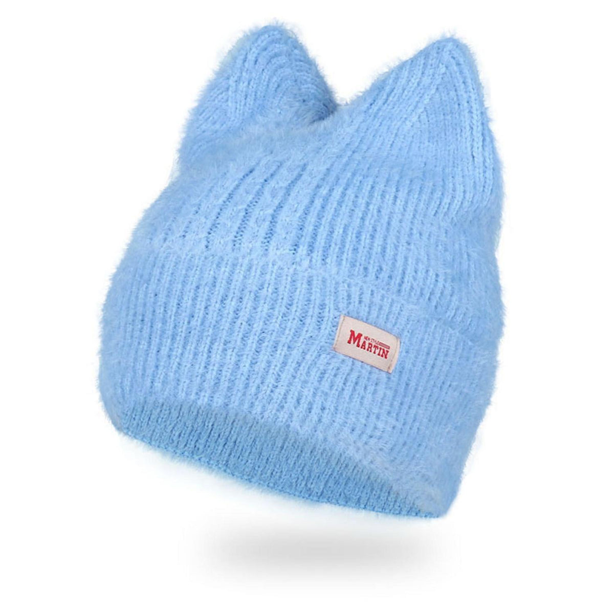 Strickmütze mit Katzenohren für Damen, warme Wintermütze