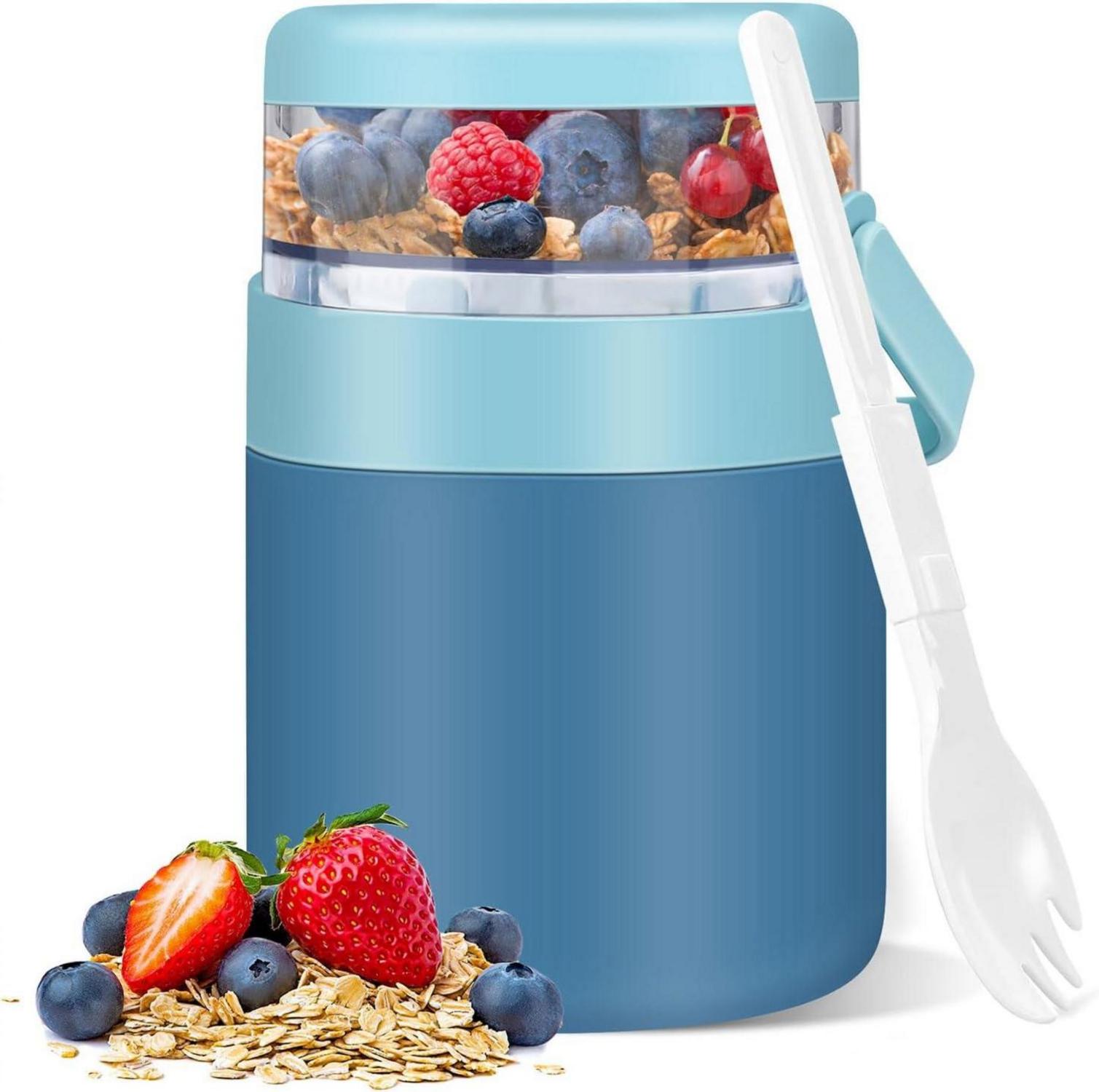 Müslibecher to go mit Löffel und Doppellagiges Design