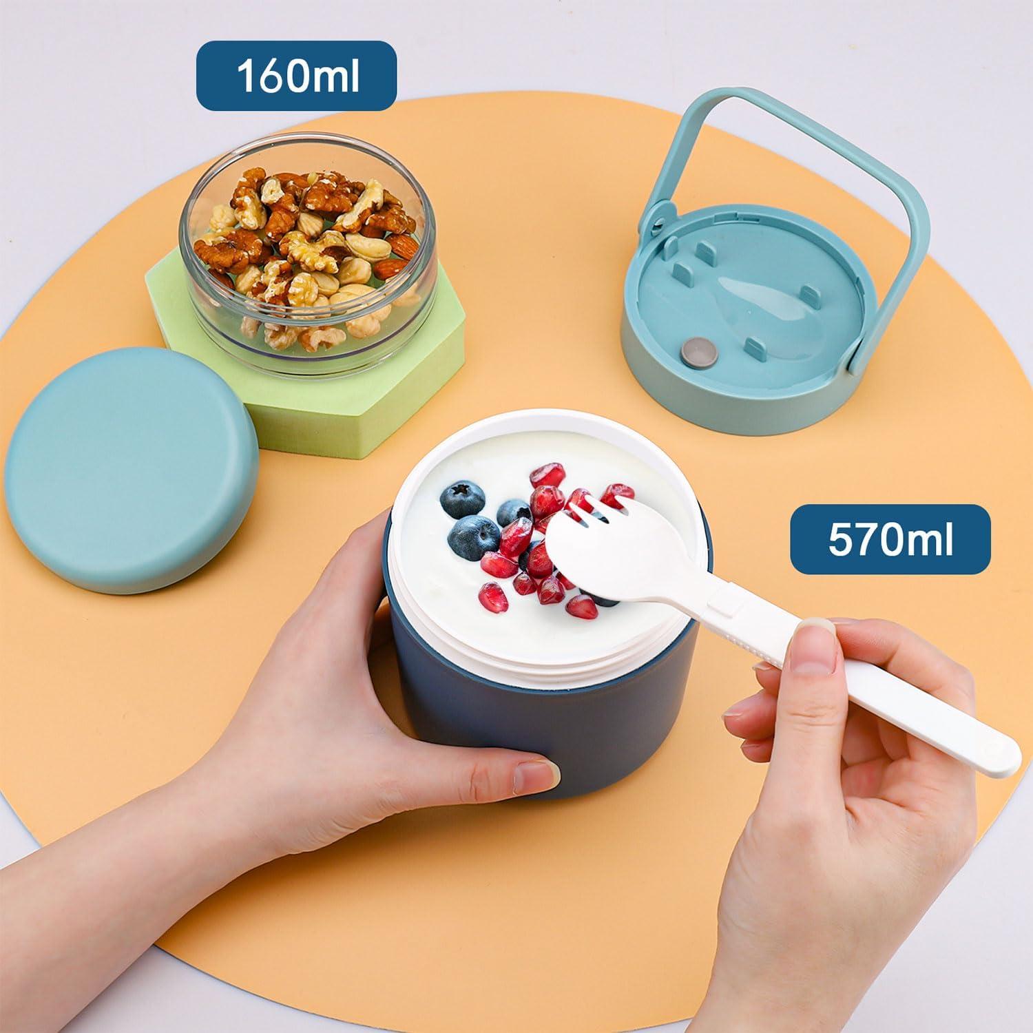 Müslibecher to go mit Löffel und Doppellagiges Design