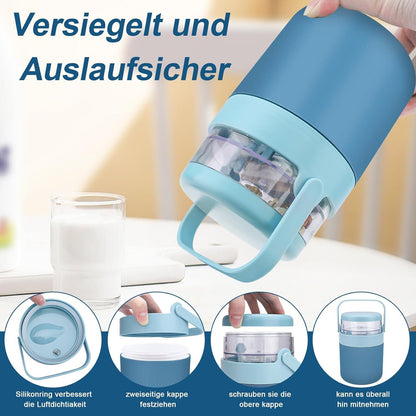 ERBO Müsli Joghurtbecher to go 570ml+160ml Auslaufsicher Doppellagiges Design