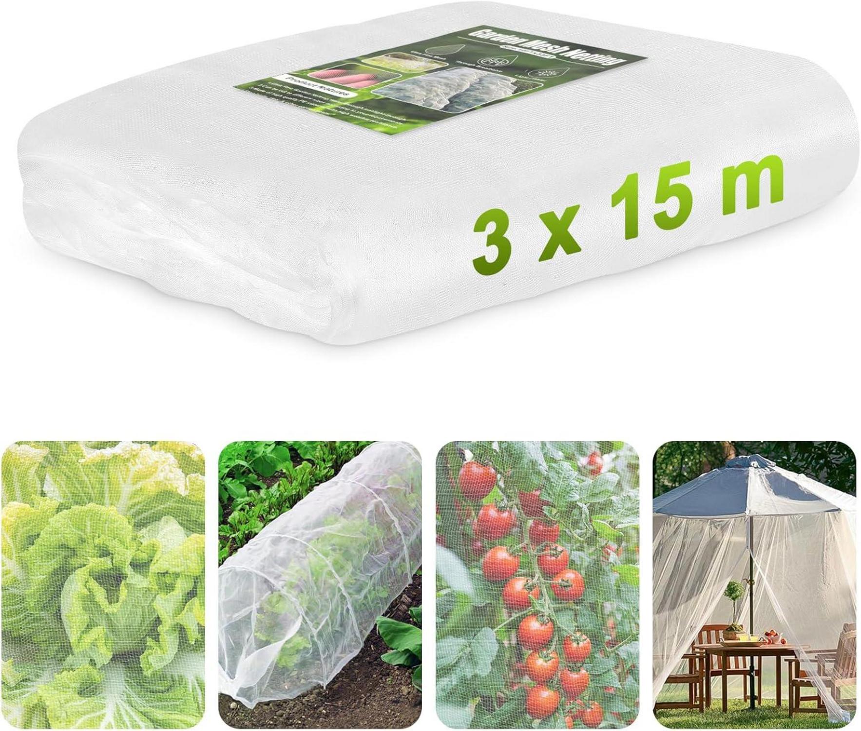 Gemüseschutznetz Insektenschutz Feinmaschig Garten 3x15m