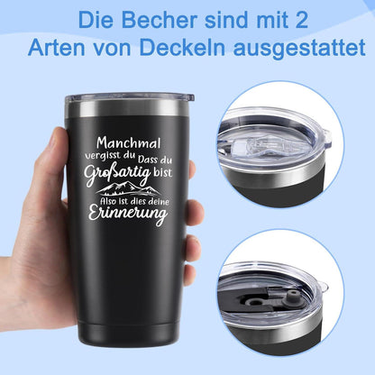 Livole 600ml Edelstahl Weinbecher Thermobecher Schwarz