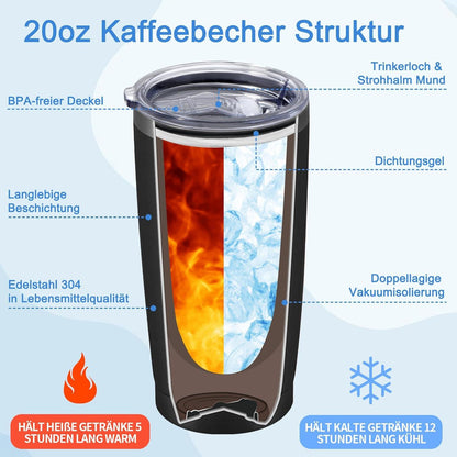 Besondere Geschenke für Männer Lustige Tassen 600ml Edelstahl