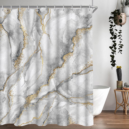 Duschvorhang Marmor 150x200cm Wasserabweisend Textil Anti-Schimmel 8