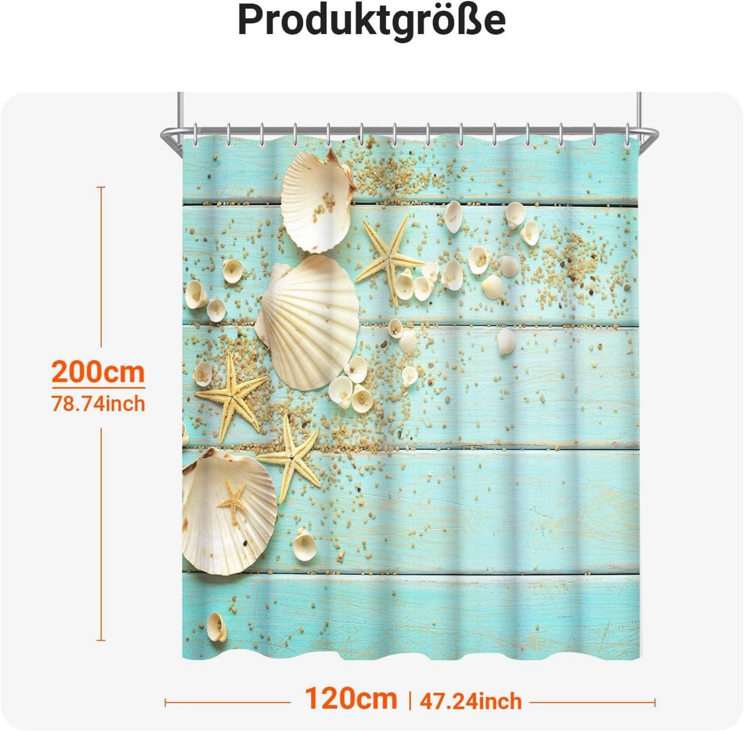 Duschvorhang 120x200cm Schale Antischimmel Wasserabweisend Polyester