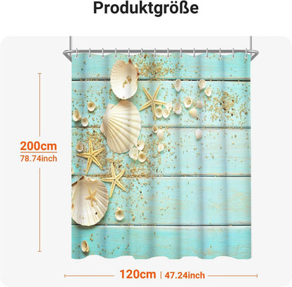 Duschvorhang 120x200cm Schale Antischimmel Wasserabweisend Polyester