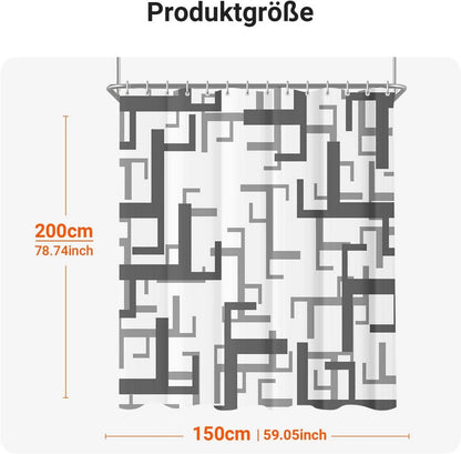 Duschvorhang 150x200cm Block Antischimmel Textil Wasserabweisend