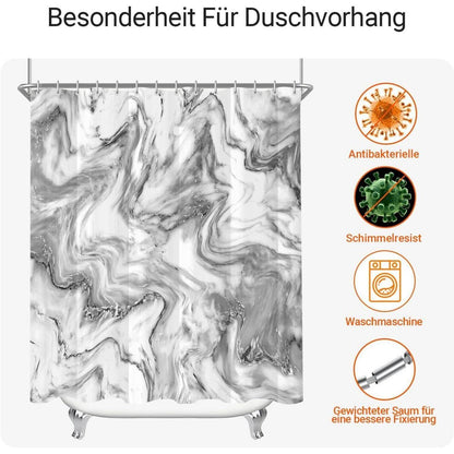 Duschvorhang 150x200cm Marmor Textil Wasserdicht Badezimmer