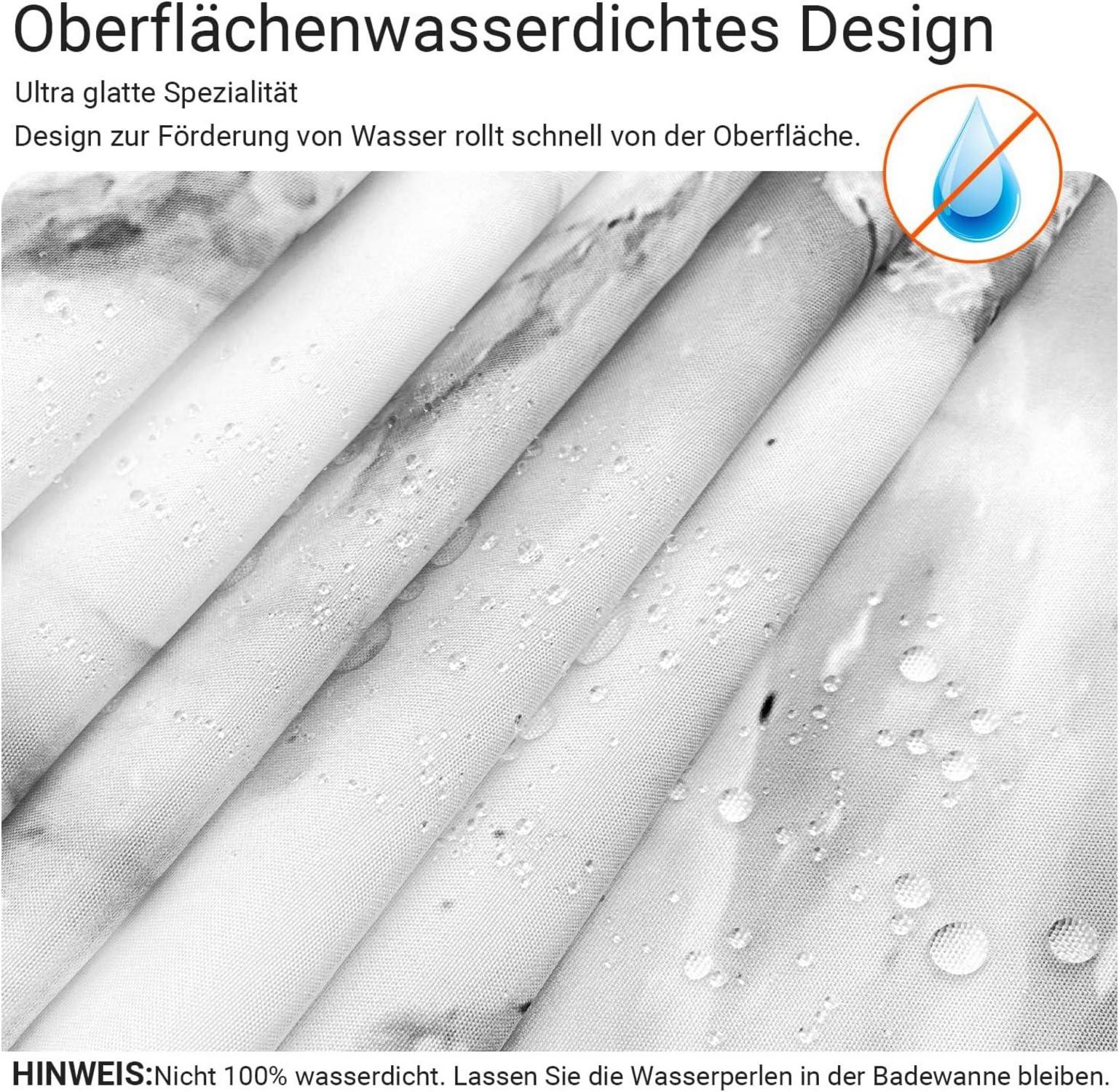 Duschvorhang 150x200cm Marmor Textil Wasserdicht Badezimmer