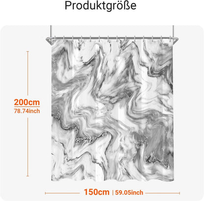 Duschvorhang 150x200cm Marmor Antischimmel Wasserabweisend Textil