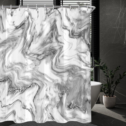 Lerores Duschvorhang 150x200cm Marmor Antischimmel Textil Wasserabweisend 12 Ösen Badezimmer Badevorhang 153x200cm (1er