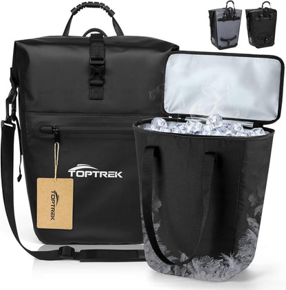 Fahrradtasche für Gepäckträger 28L mit Isoliertasche Grau