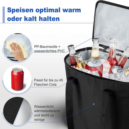 Toptrek Fahrradtasche für Gepäckträger mit Isoliertasche 28L