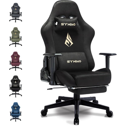 Ergonomischer Gaming Bürostuhl mit Fußstütze Schwarz