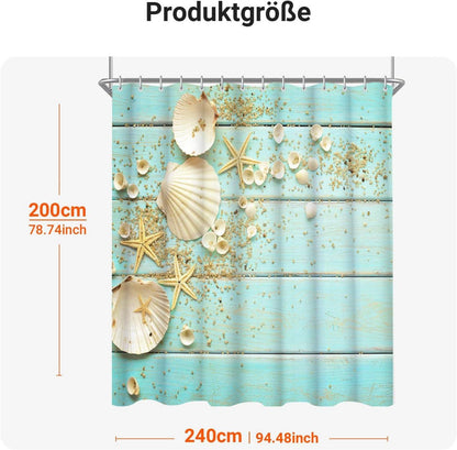 Duschvorhang 240x200cm Schale Antischimmel Textil wasserabweisend