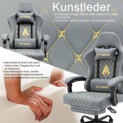 Gaming Stuhl Racing Gamer Sessel mit Fußstütze