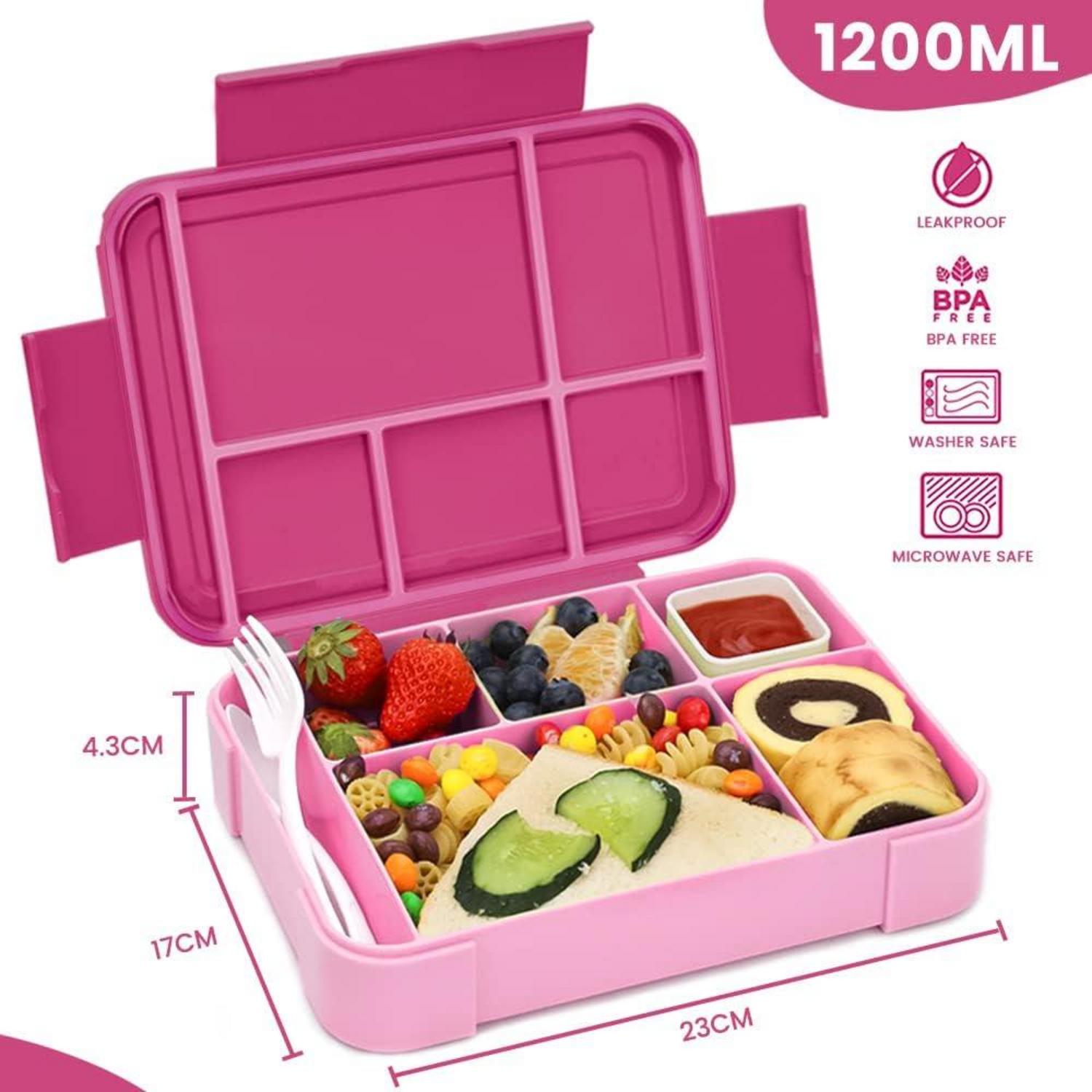 Bugucat Brotdose Kinder Bento Box 2 Set 1330ML mit Besteck
