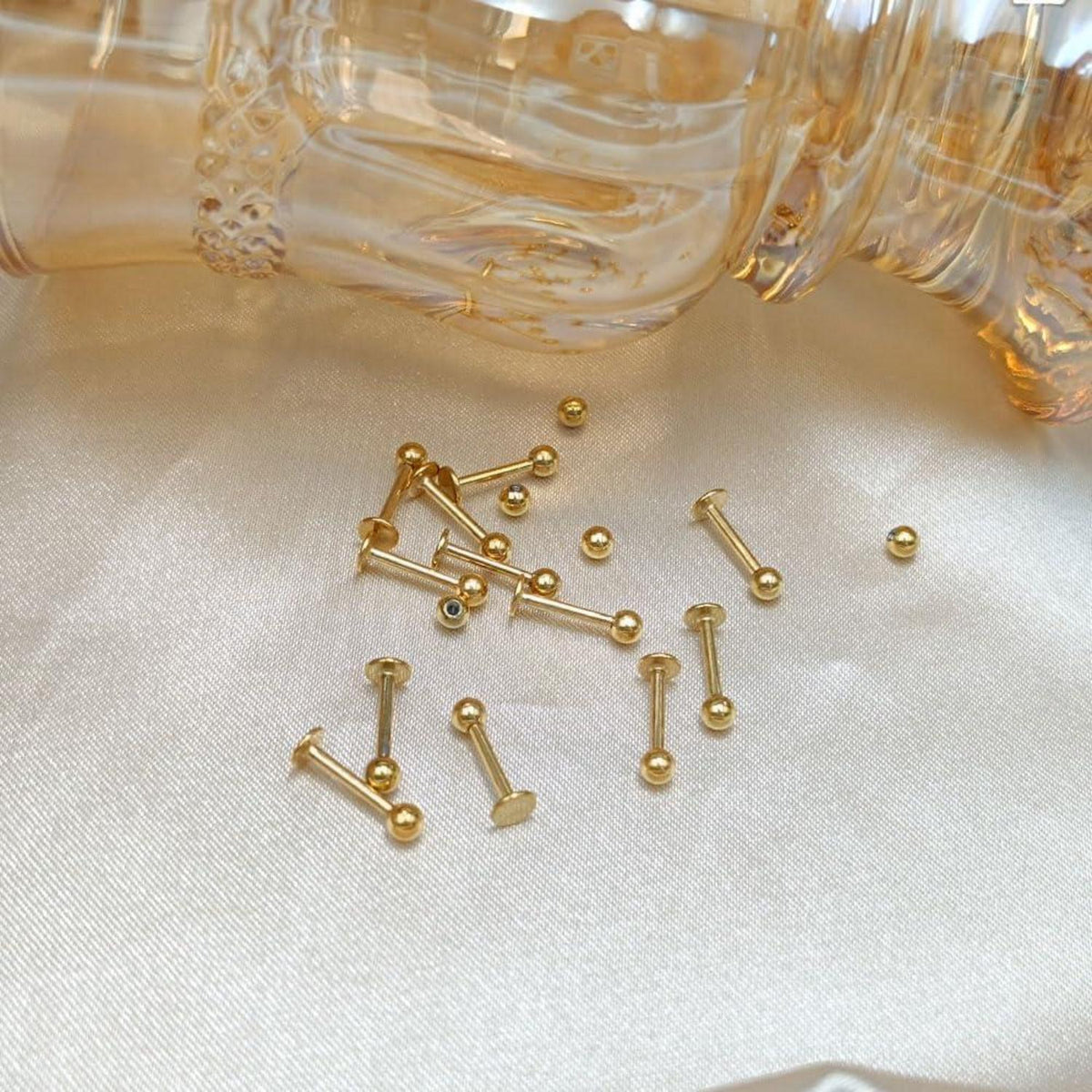 12er Lippenpiercing Set Chirurgenstahl Labret Helix Tragus Stud Silber Gold Schwarz 6mm