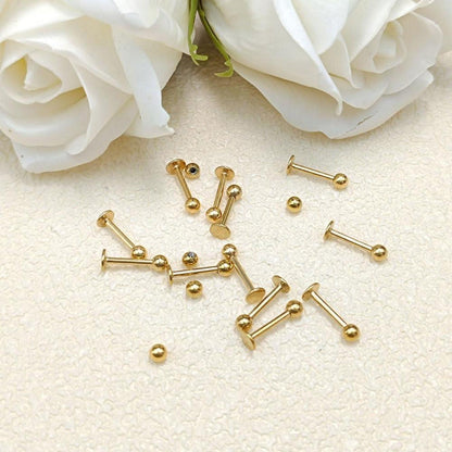 12er Lippenpiercing Set Chirurgenstahl Labret Helix Tragus Stud Silber Gold Schwarz 6mm