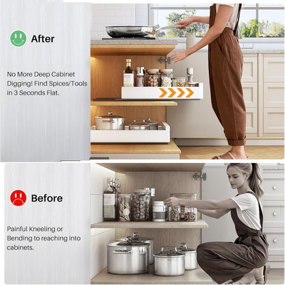 Ausziehbare Schublade für Küchenschränke 40cm Weiß