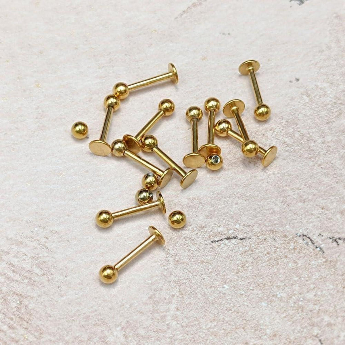 12er Lippenpiercing Set Chirurgenstahl Labret Helix Tragus Stud 1,2mm 8mm Silber Gold Schwarz