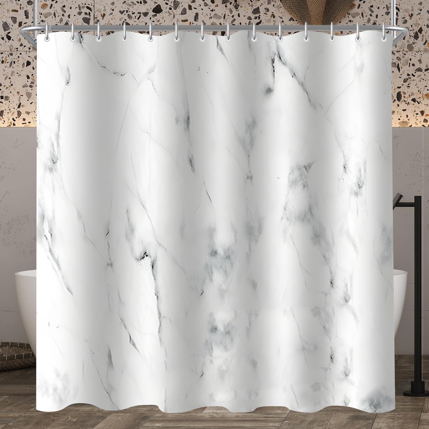 Duschvorhang Marmor 180x180cm Beschwerter Saum Antischimmel