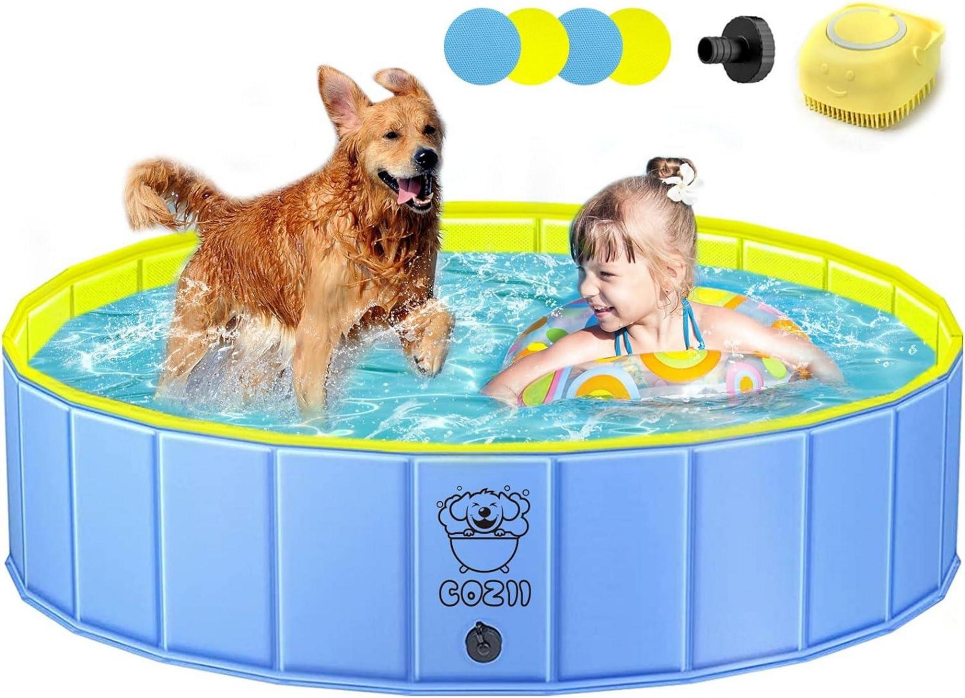 Hundepool 80x20cm Faltbarer Planschbecken Kinder Hunde Tragbar