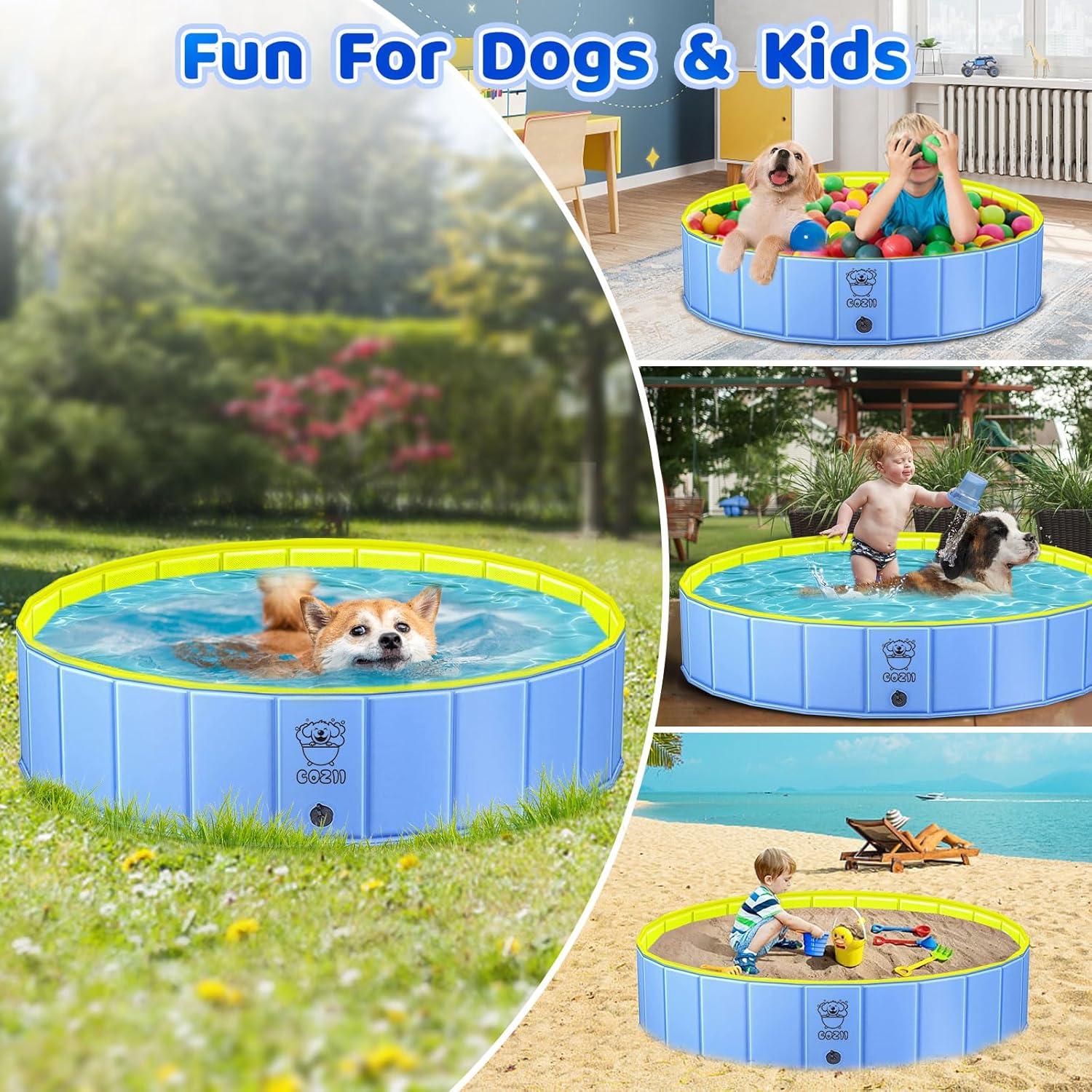 Hundepool 80x20cm Faltbar Planschbecken Rutschfestes PVC Badebürste