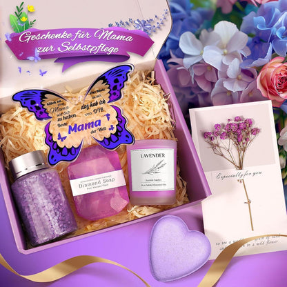 Weihnachtsgeschenk Mama Schmetterling Acryl Badeset Lavendel