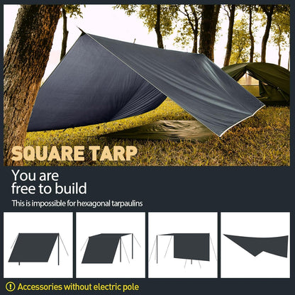 Tarp 3x4M Wasserdicht Ultraleicht Camping Zeltplane Hängematte