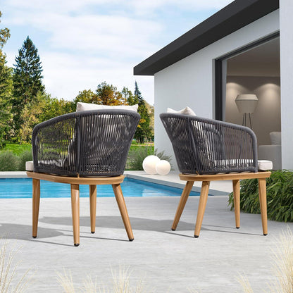 Gartenmöbel Set 8 Gartenstühle Tisch Aluminium Rattan Natur