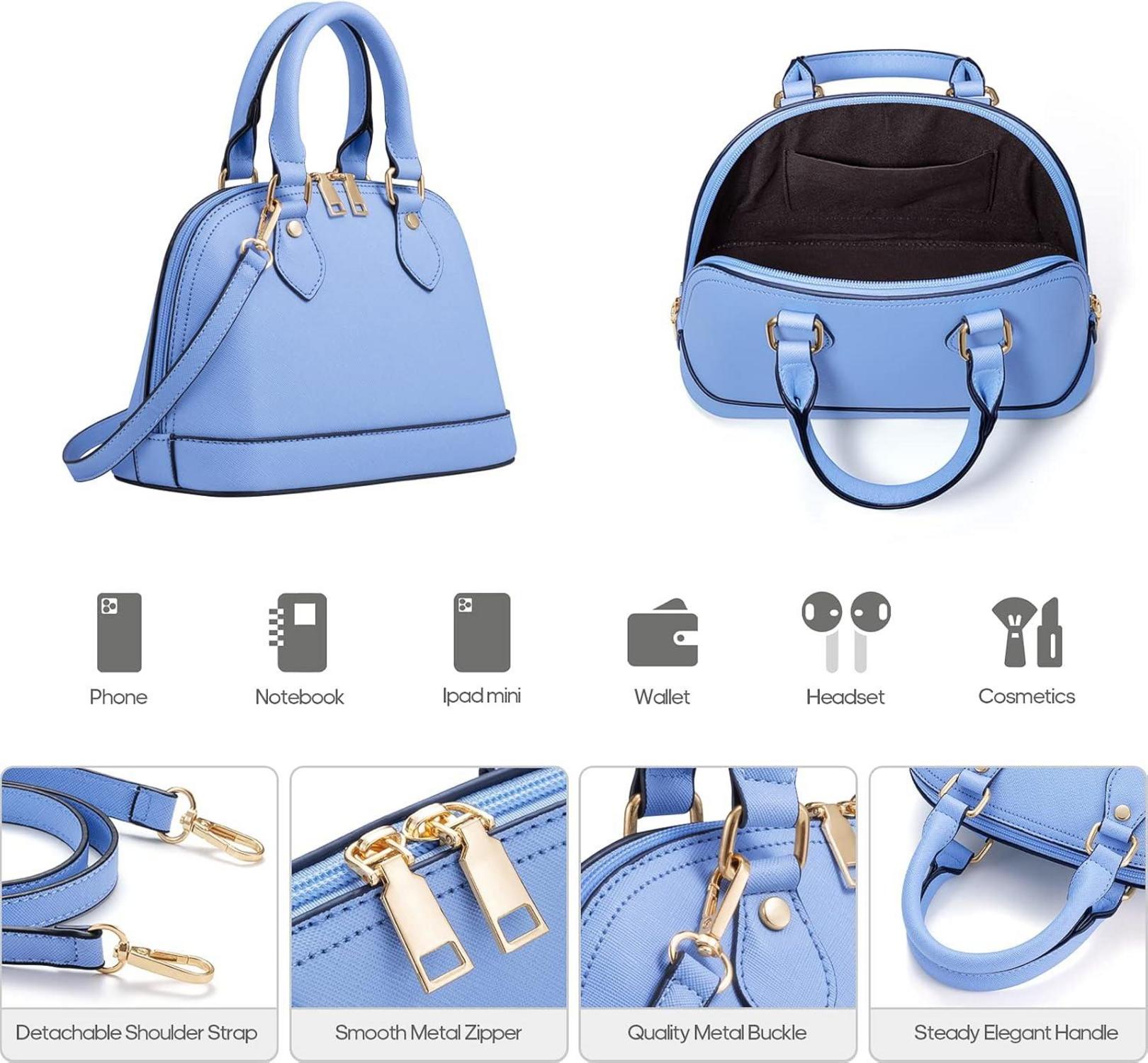 Damen 4-teiliges Set Blau Handtaschen Tragetasche