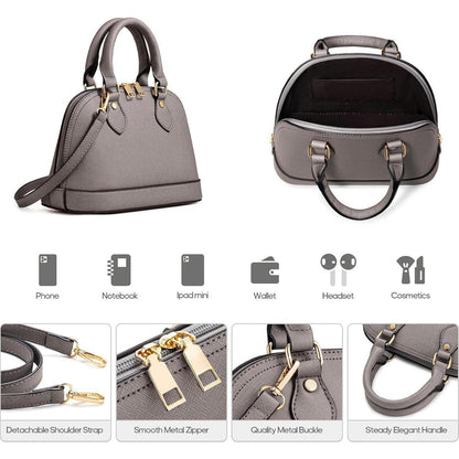 Damen Handtaschen Set 4-teilig Schultertasche Tragetasche Grau