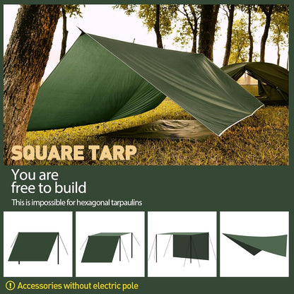 Camping Tarp 3x5M Wasserdicht Ultraleicht Zeltplane Anti-UV Schutz