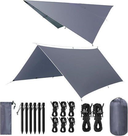 Ultraleichte Camping Zeltplane Wasserdicht 3x3M Graublau