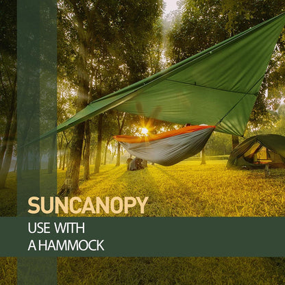 Camping Tarp 3x3M Wasserdicht Ultraleicht mit Zubehör Grün