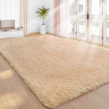 Hochflor Teppich Beige 240x340 - Flauschiger Wohnzimmerteppich