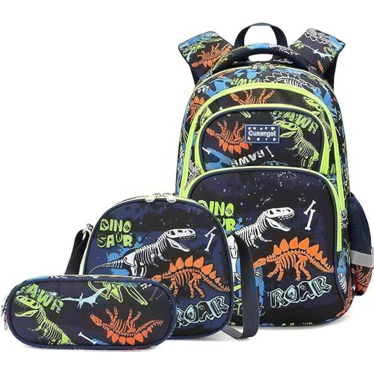 Kinder Rucksack Dino mit Lunchbox & Stiftekasten